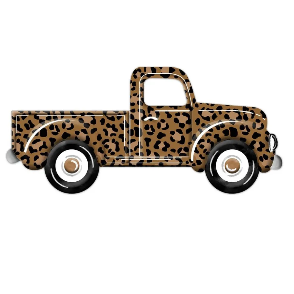 12" Metal Embossed Leopard Truck MD0671