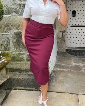 50s Perfect Pencil Skirt - Wine