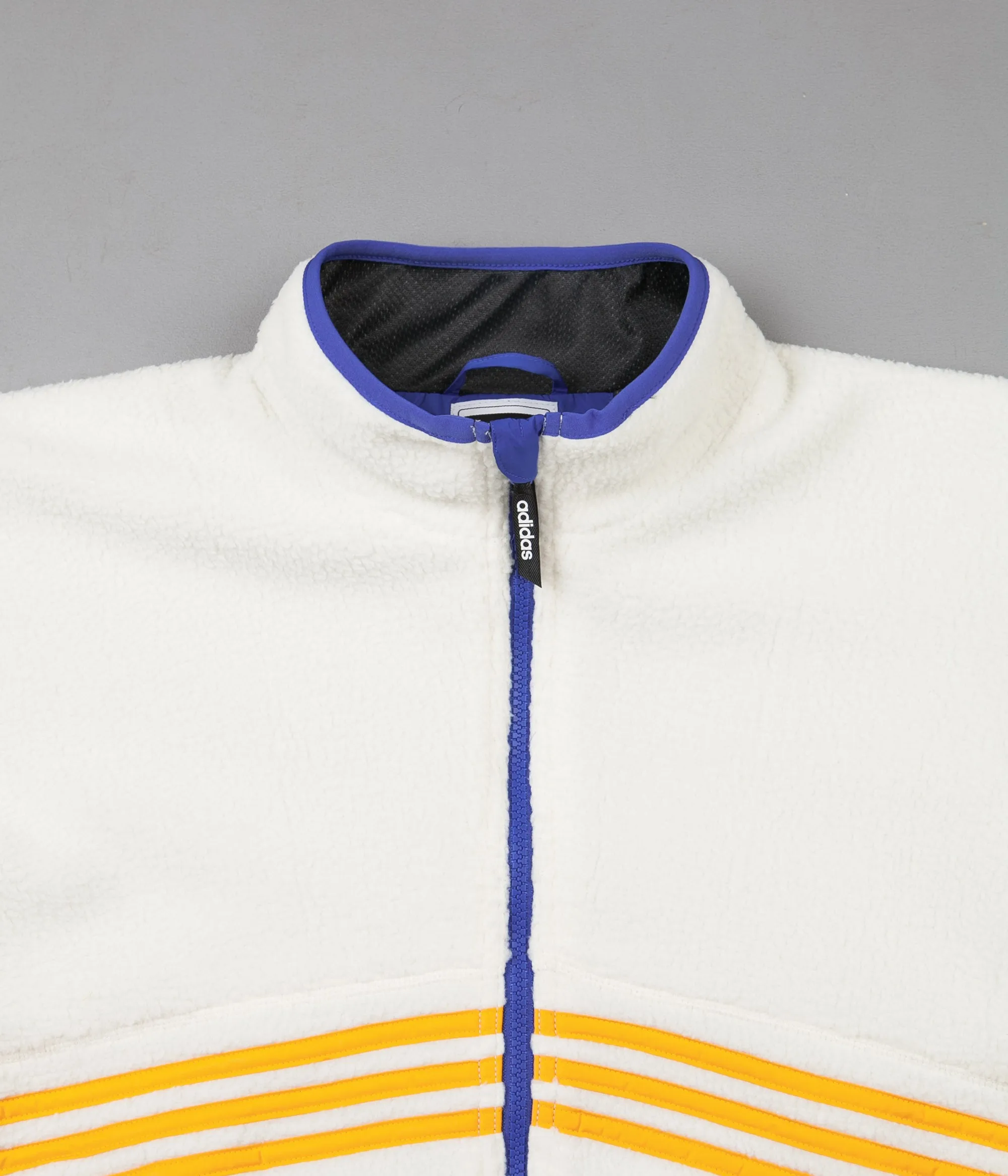 Adidas Sherpa Full Zip Jacket - Cream White / Collegiate Orange / Hi-Res Blue / Carbon