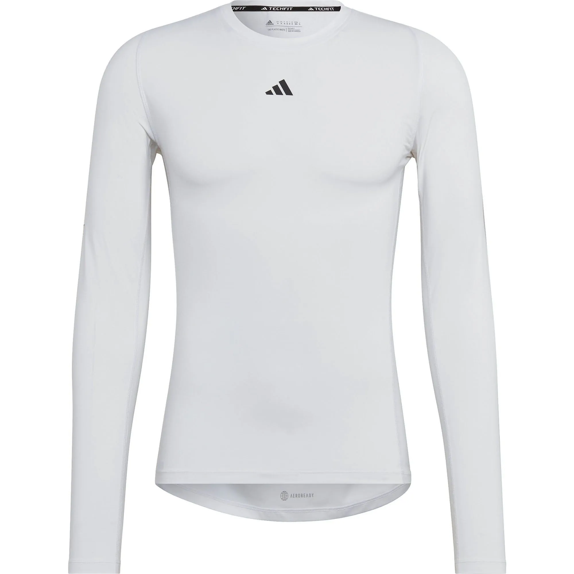 adidas Tech Fit Long Sleeve Mens Training Top - White