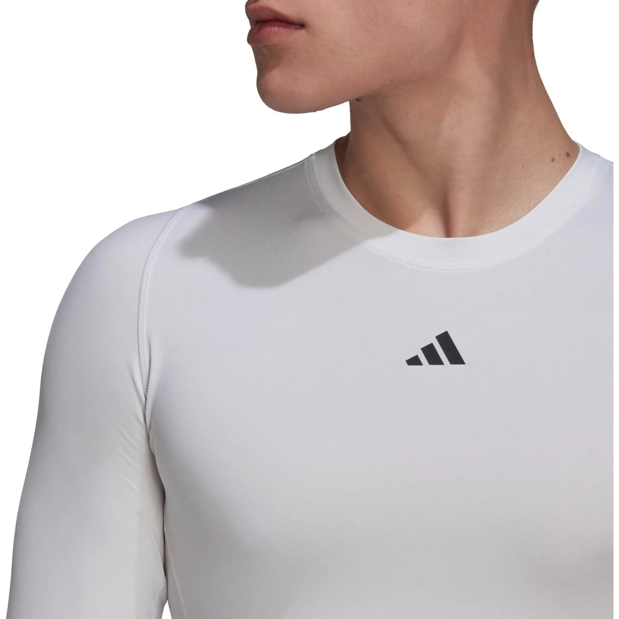 adidas Tech Fit Long Sleeve Mens Training Top - White