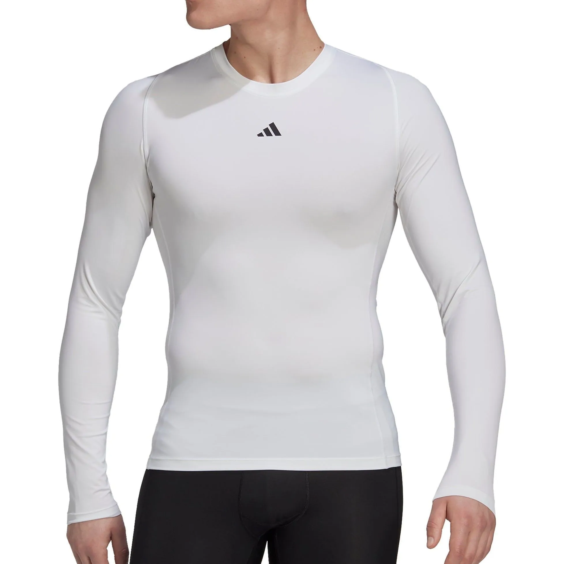 adidas Tech Fit Long Sleeve Mens Training Top - White