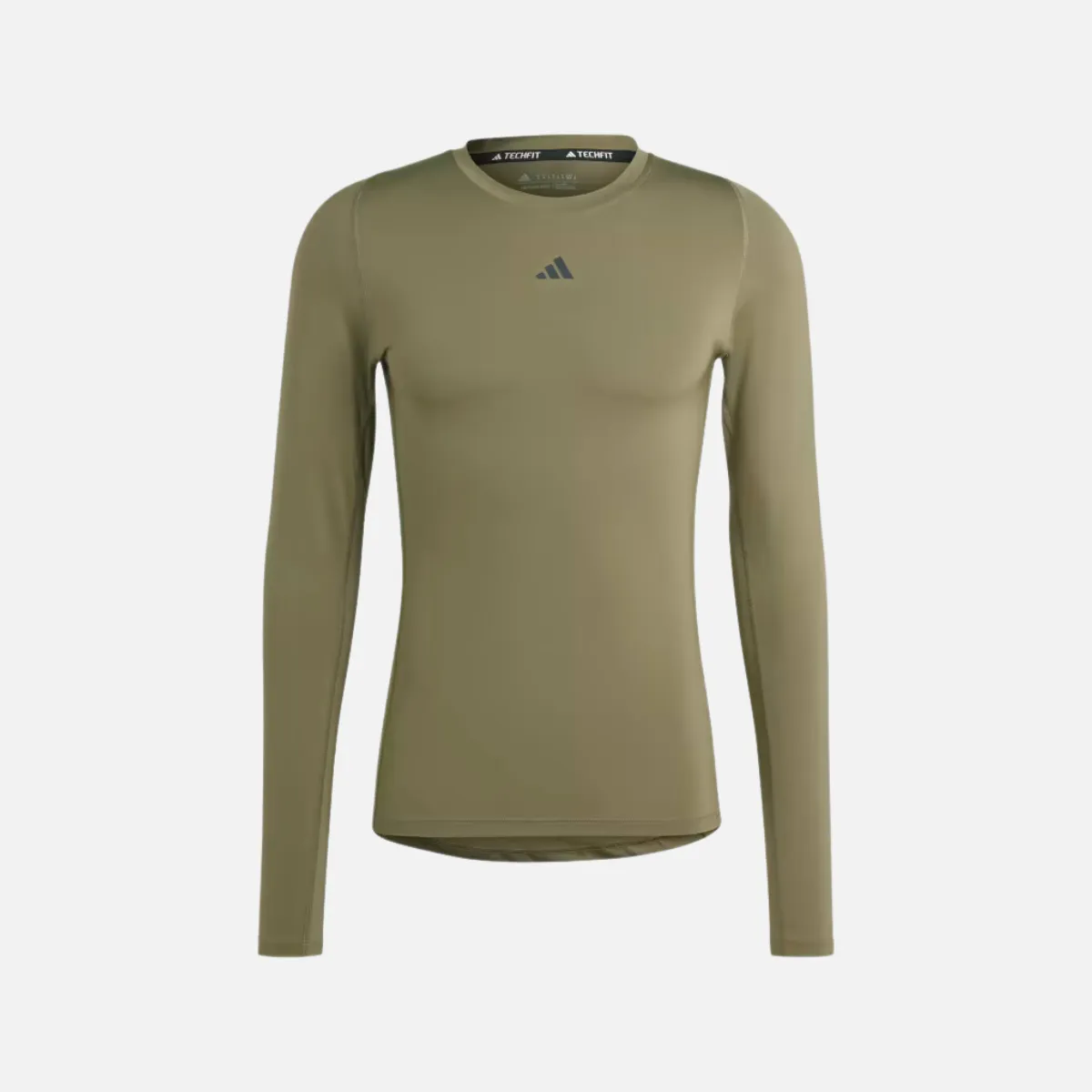 Adidas Techfit Training Long-Sleeve Men's Top -Olive Strata