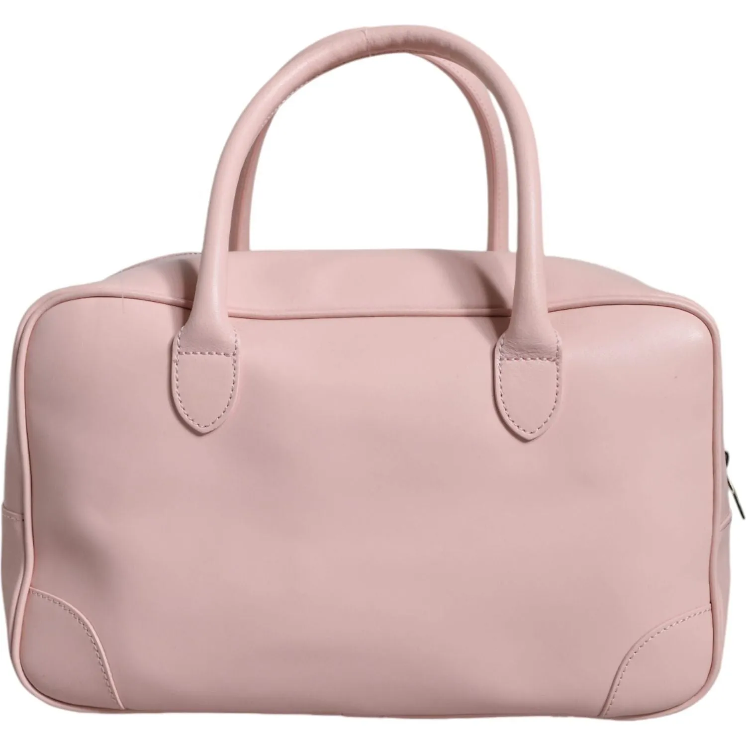 Aniye By Pink Leather Logo Top Handle Duffel Handbag Women Bag