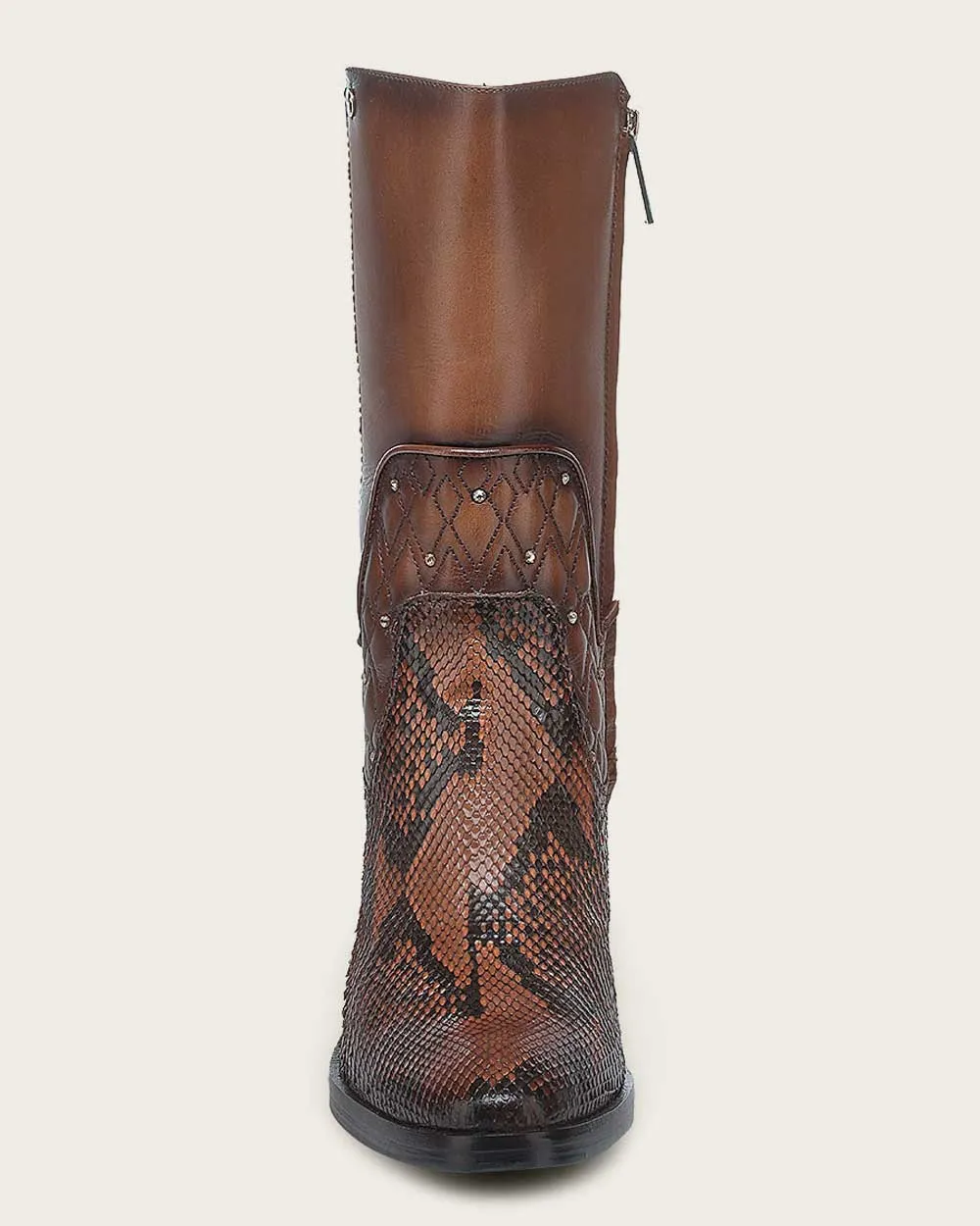 Ankle embroidery honey exotic bootie