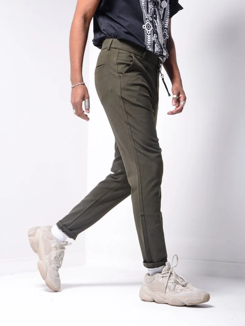 Ankle Pants w/ FREE Leather Accessory - Khaki