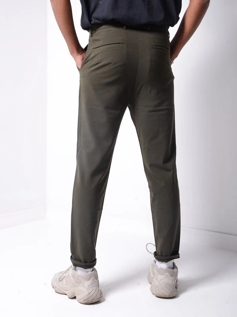 Ankle Pants w/ FREE Leather Accessory - Khaki