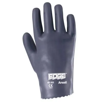 Ansell Edge Nitrile Gloves, Slip-On Cuff, Interlock Knit Lined, Size 10, 40-105-10