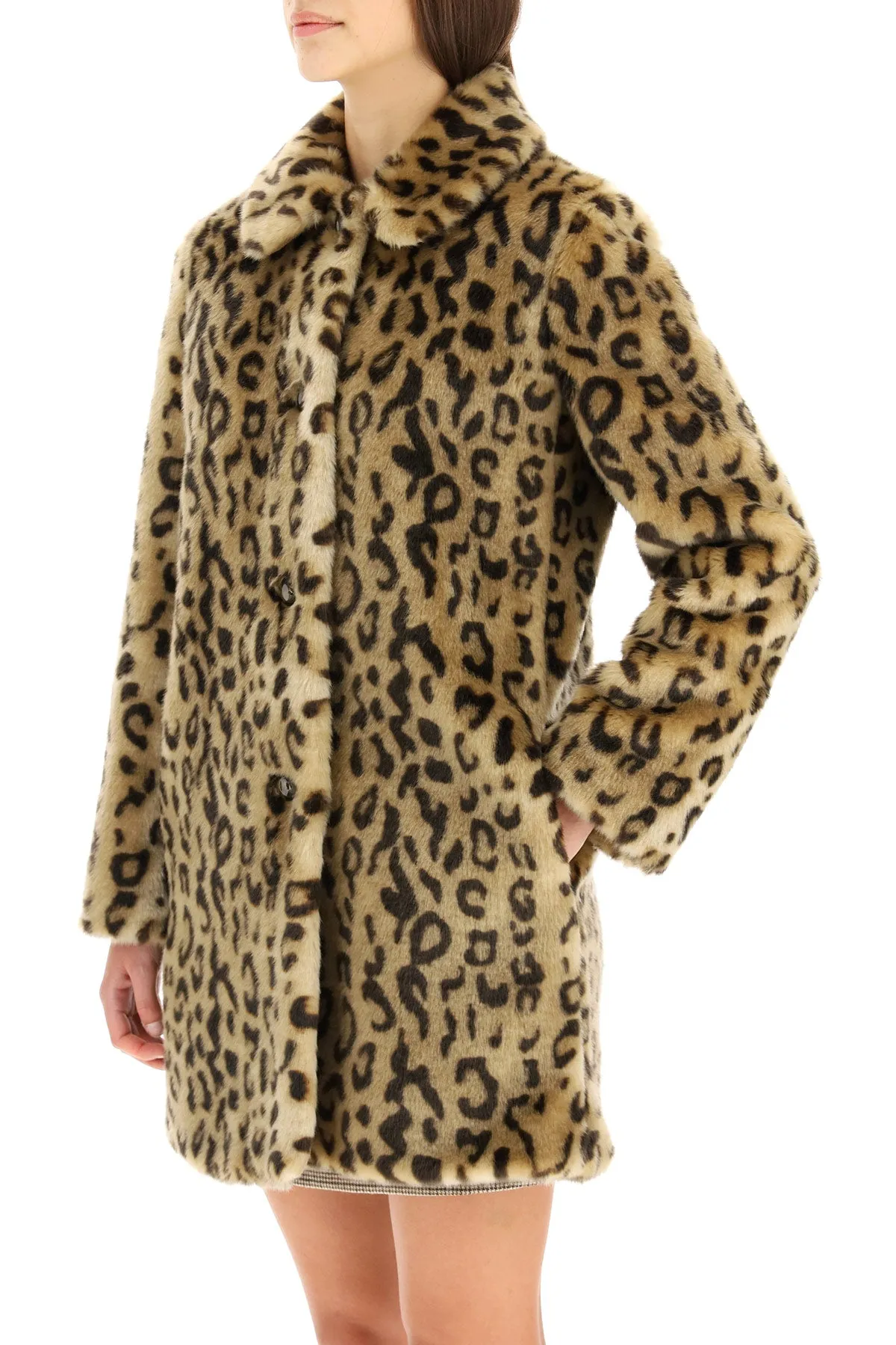 A.P.C. Dolly Faux Leopard Fur Coat