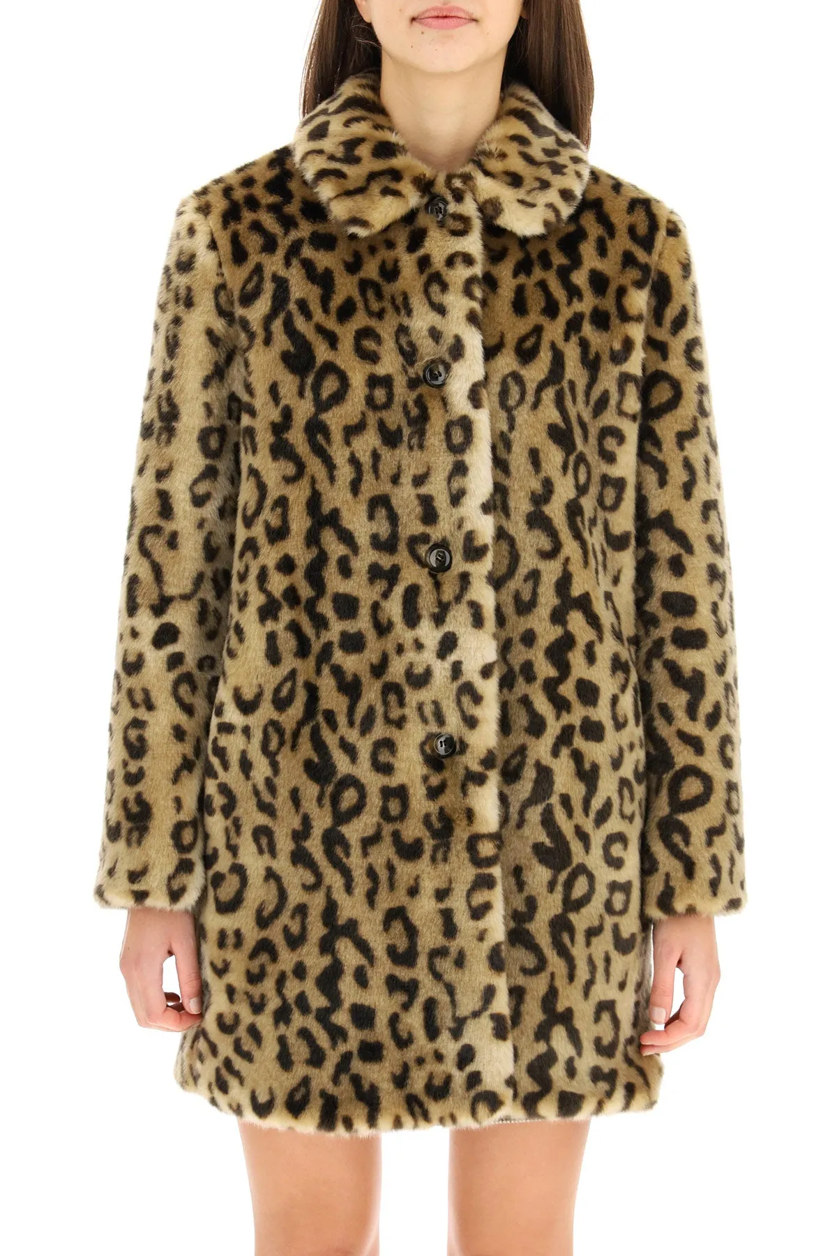 A.P.C. Dolly Faux Leopard Fur Coat