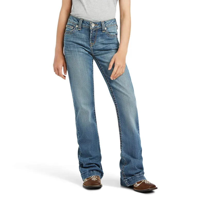 Ariat Girls R.E.A.L Allessandra Wide Blue Denim Jeans 10040809