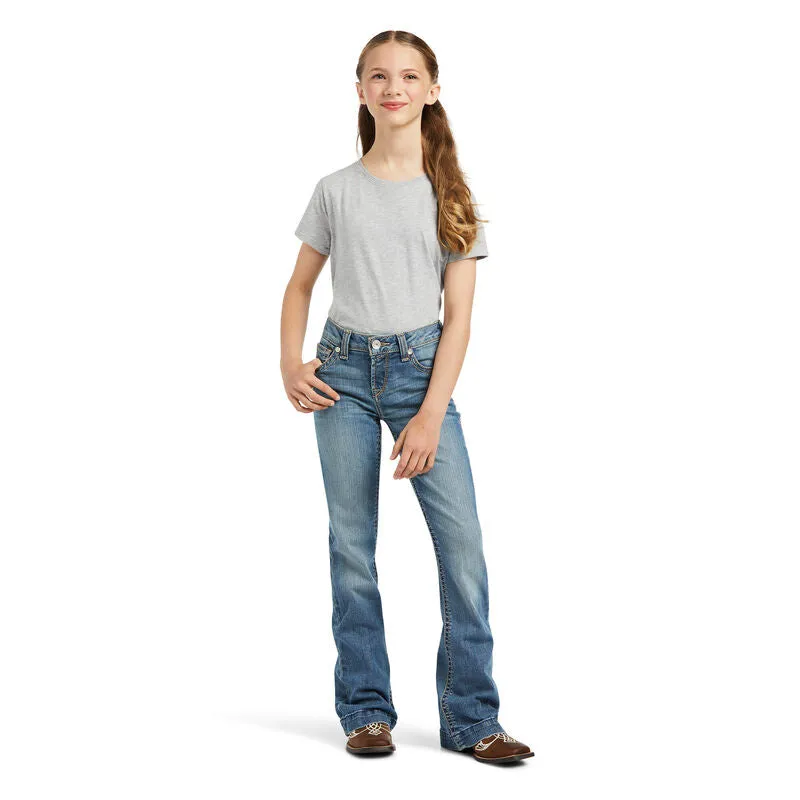 Ariat Girls R.E.A.L Allessandra Wide Blue Denim Jeans 10040809