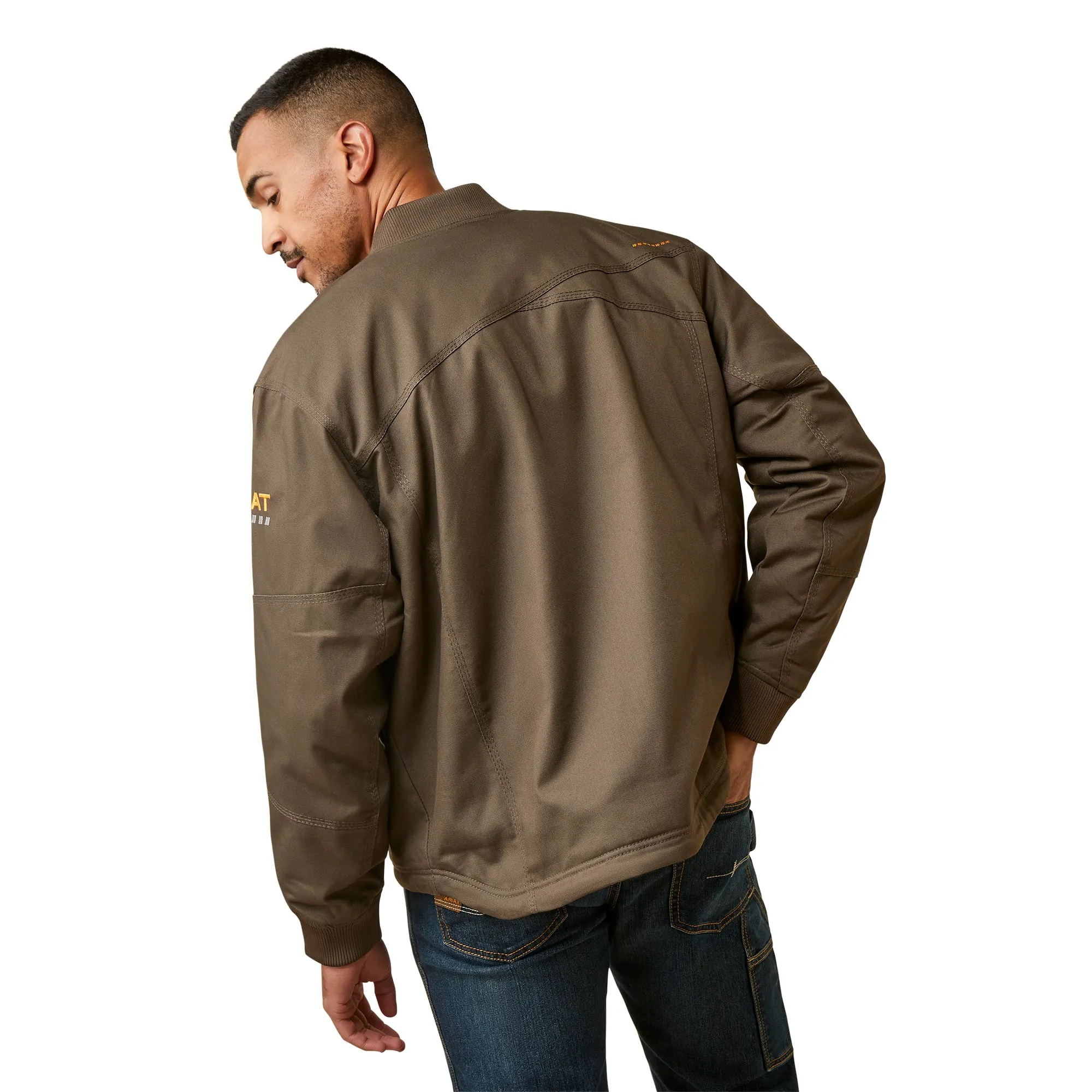 Ariat Men's Rebar Stretch Canvas Bomber Wren Jacket 10046517