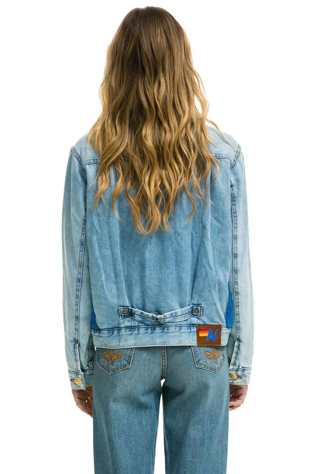 ASPEN SHERPA UNISEX DENIM JACKET - SUPER LIGHT BLUE