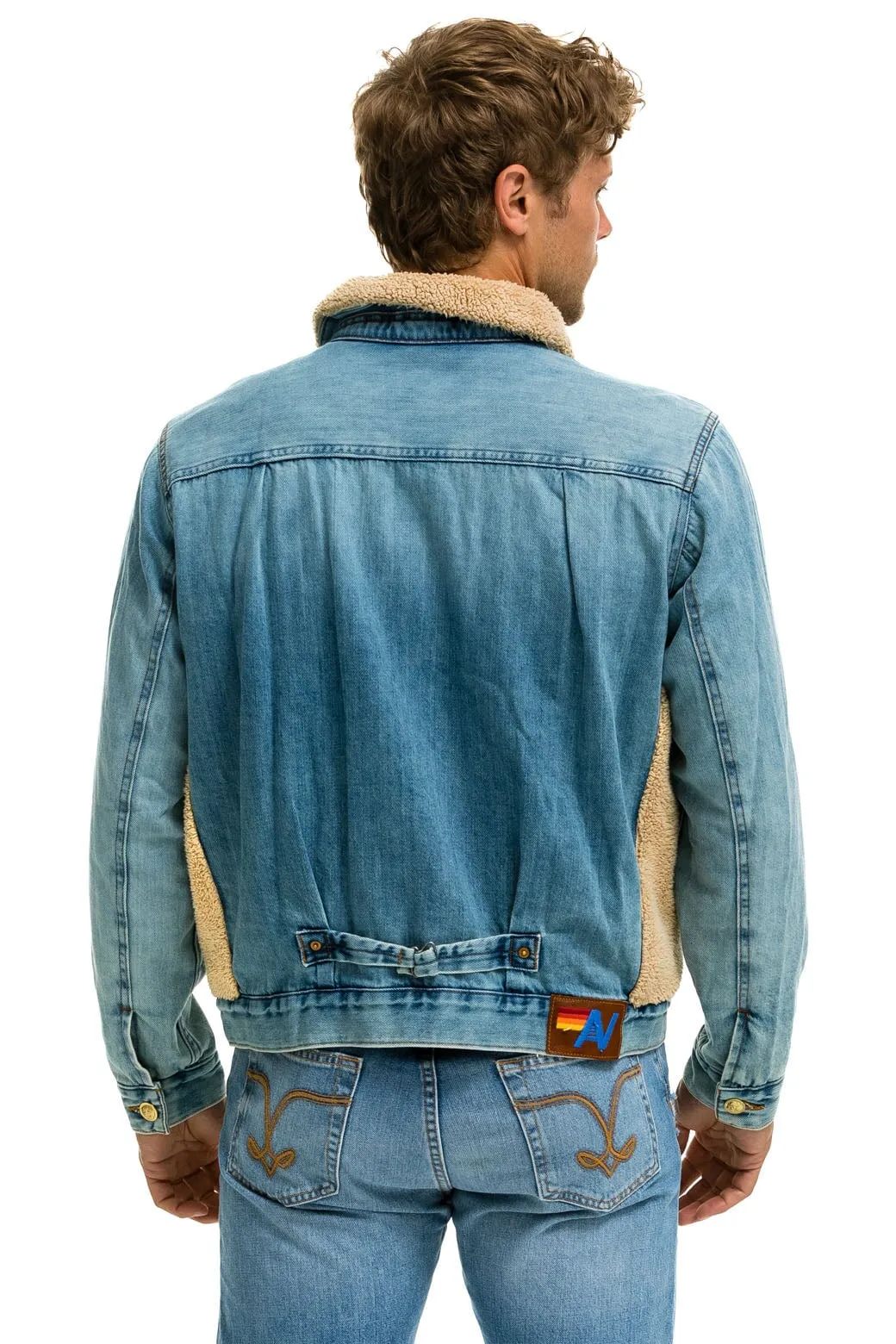 ASPEN SHERPA UNISEX DENIM JACKET - VINTAGE WHEAT