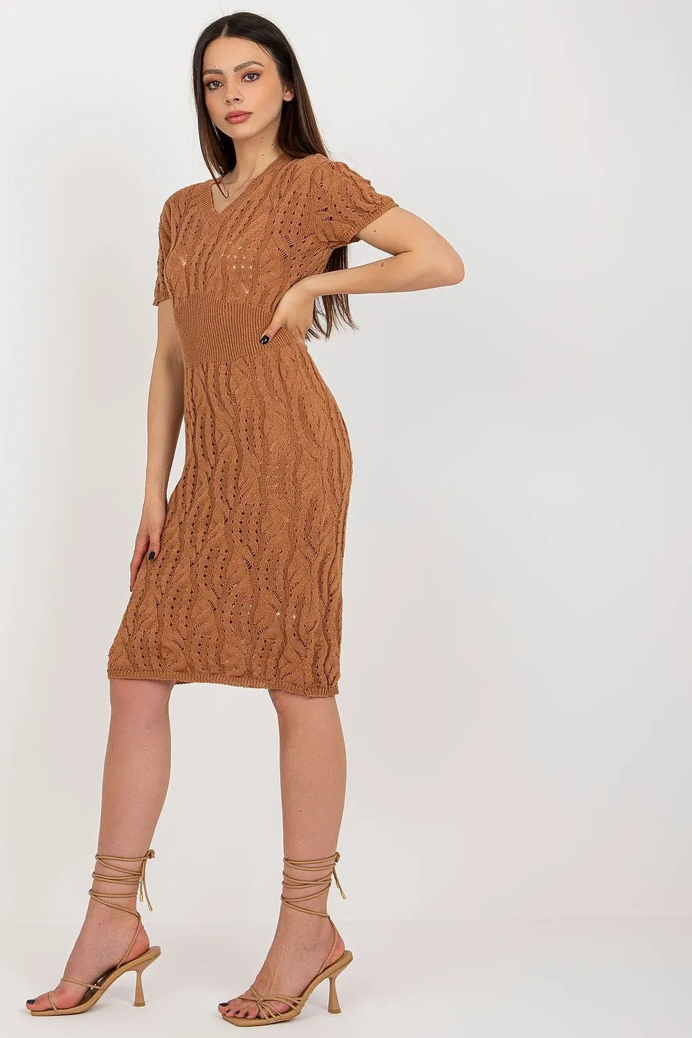 Badu Openwork Knit Midi Dress