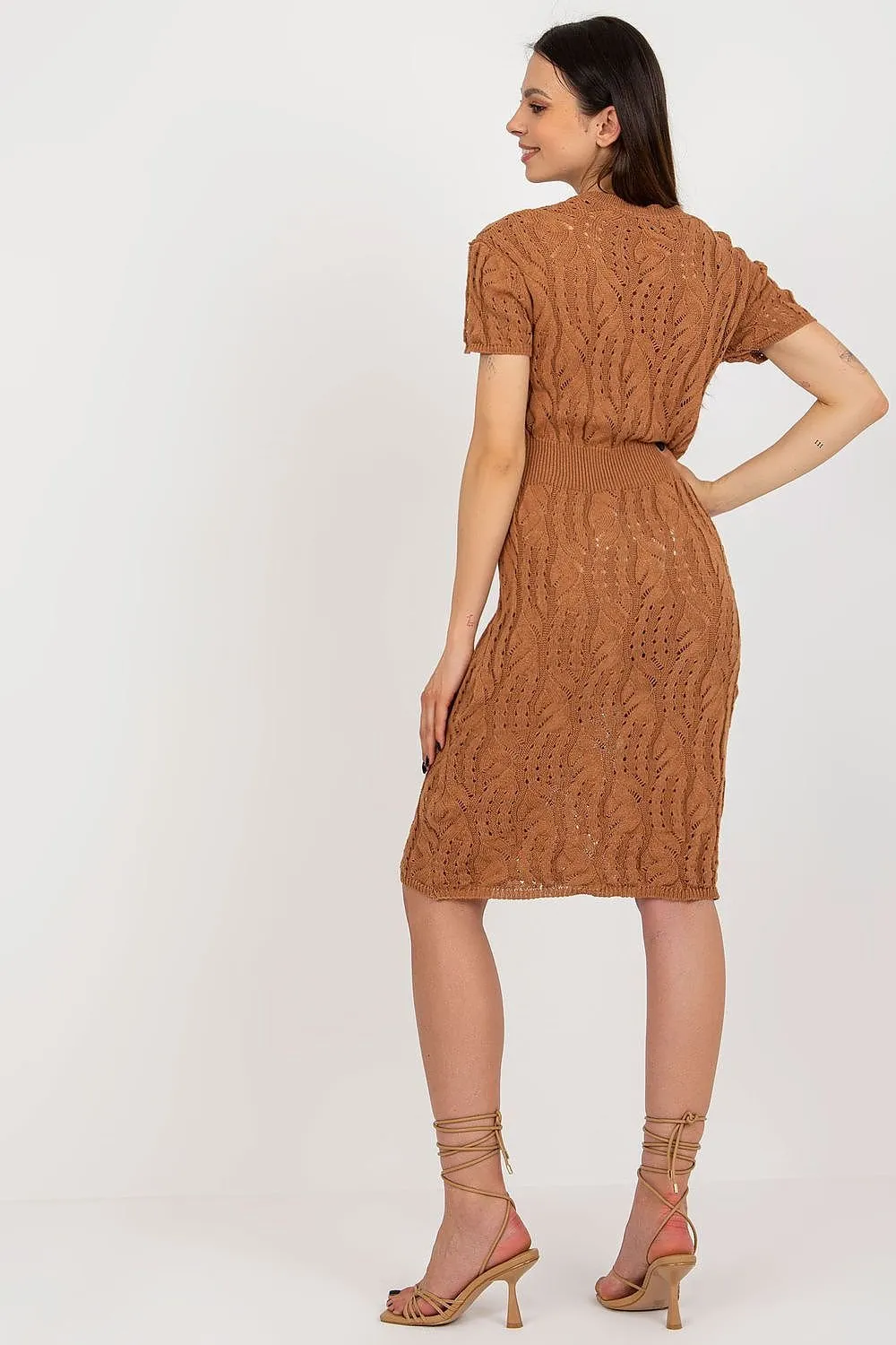 Badu Openwork Knit Midi Dress