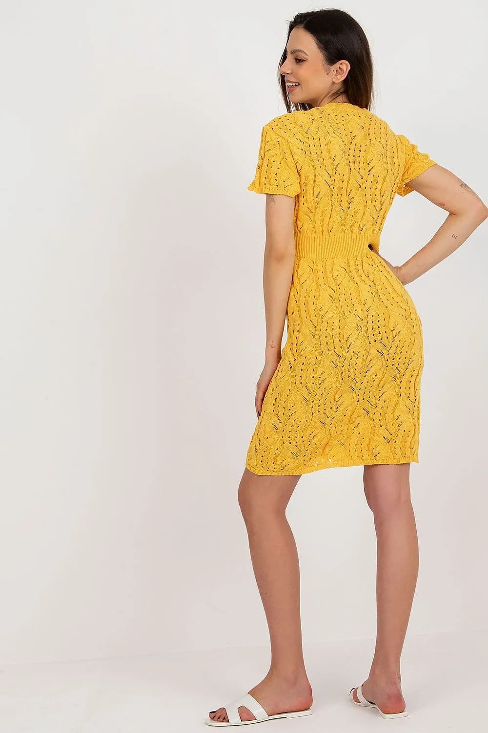 Badu Openwork Knit Midi Dress