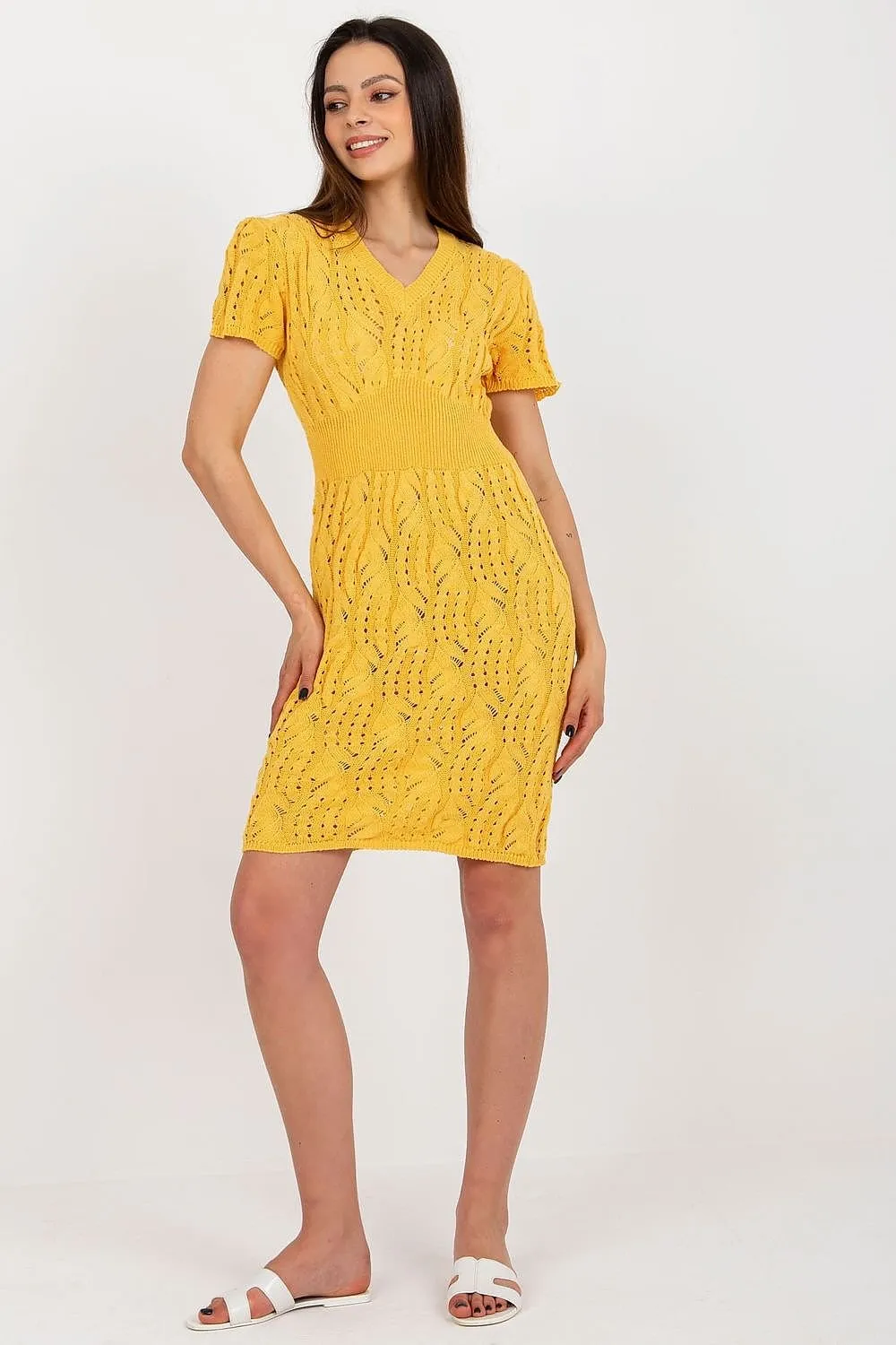 Badu Openwork Knit Midi Dress