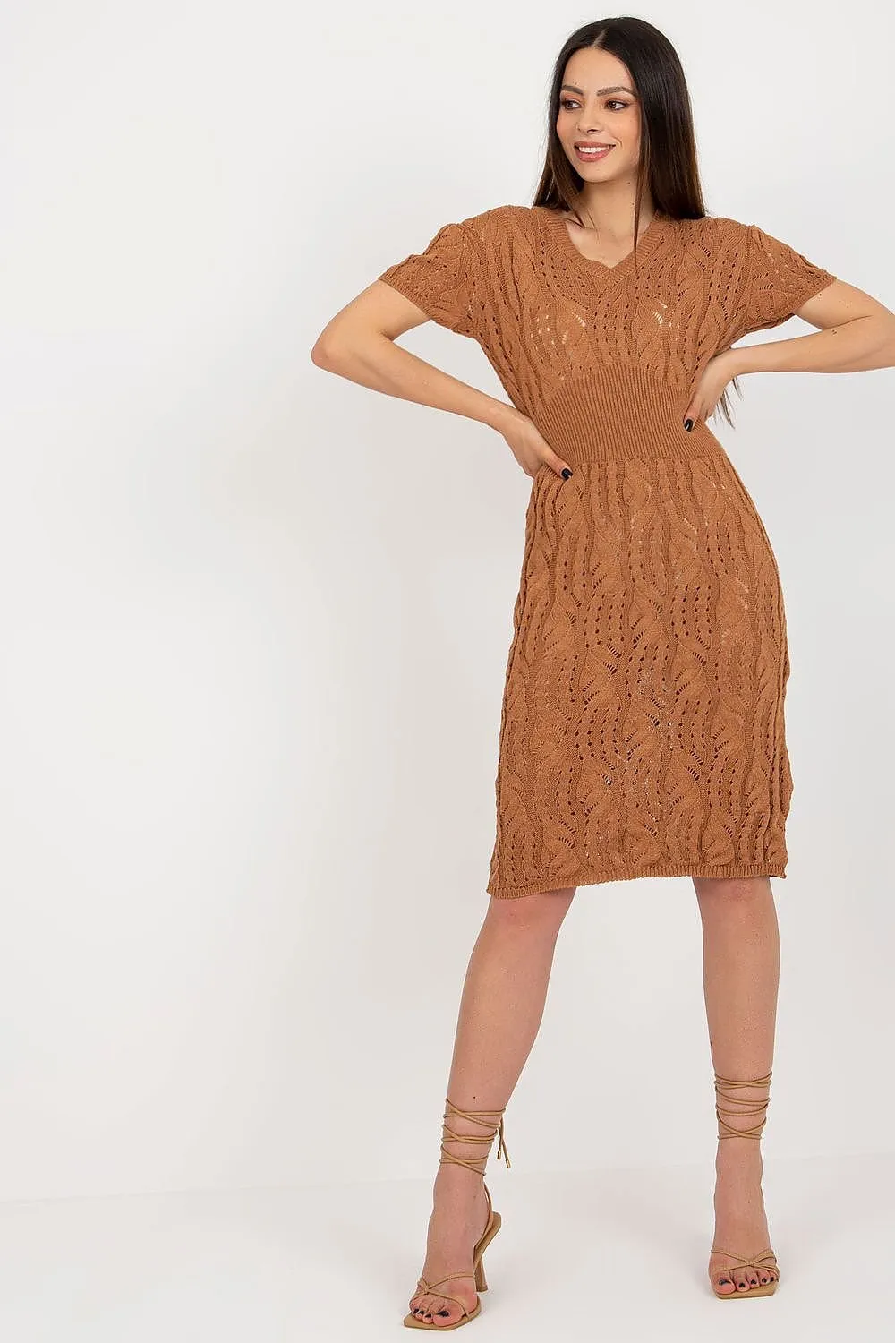 Badu Openwork Knit Midi Dress