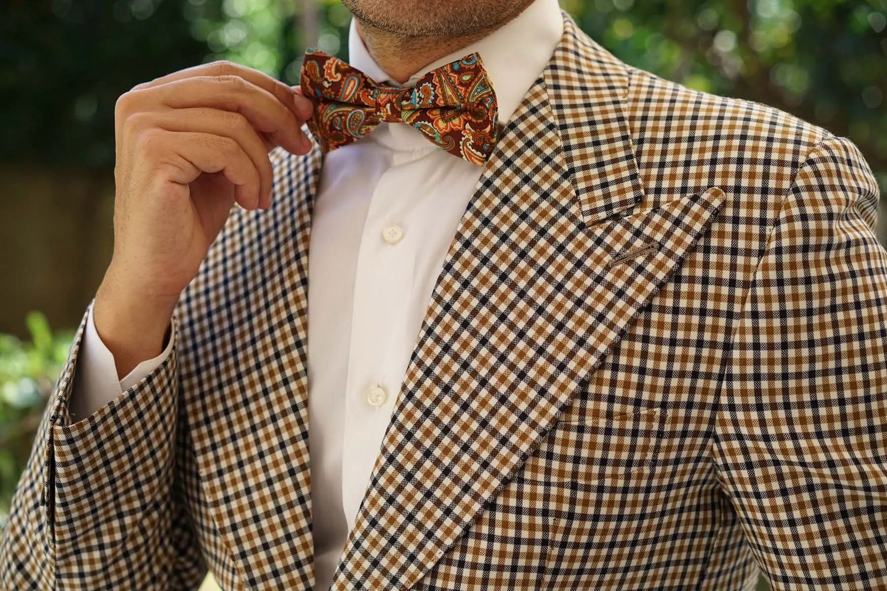 Baku Paisley Orange Bow Tie