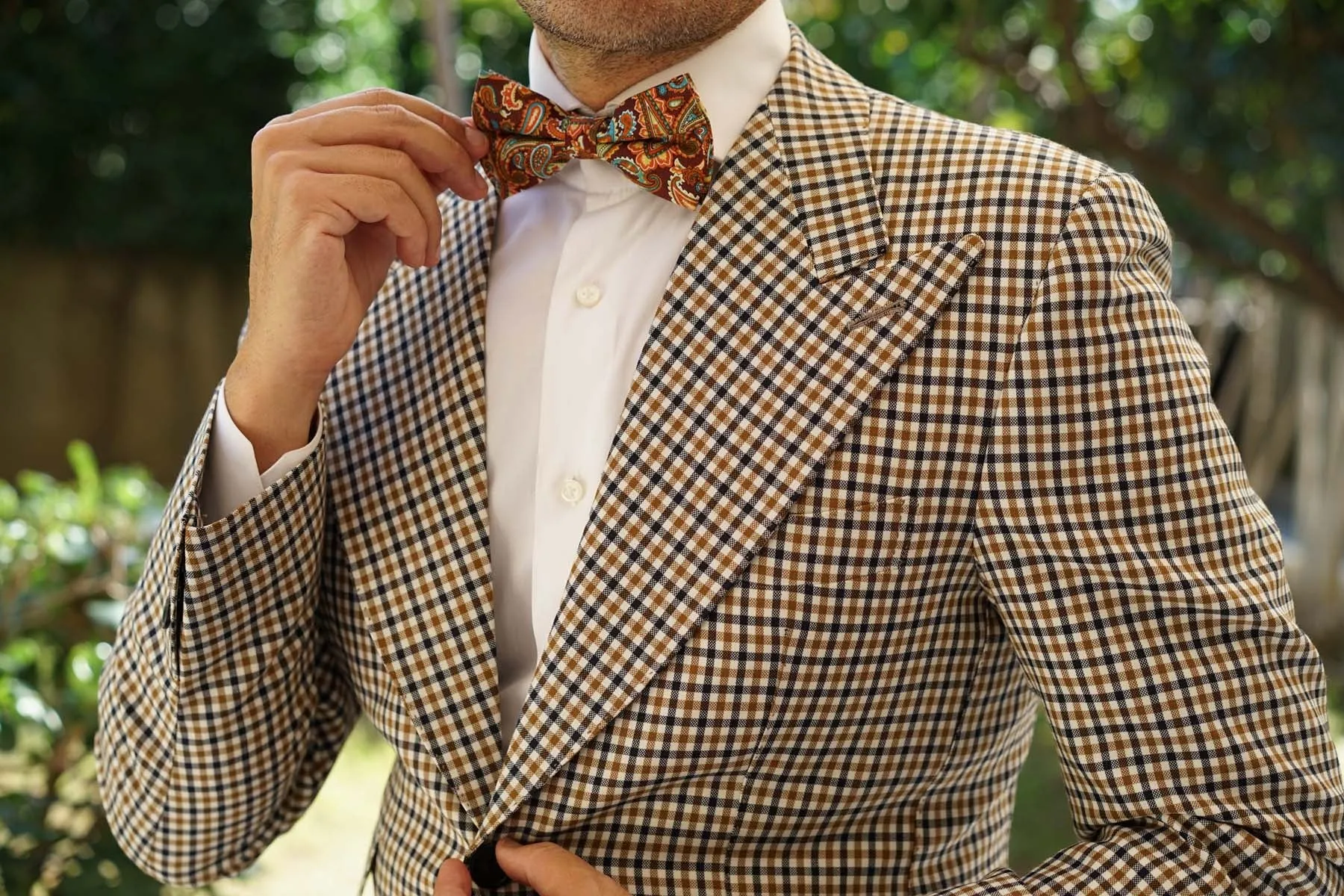 Baku Paisley Orange Bow Tie