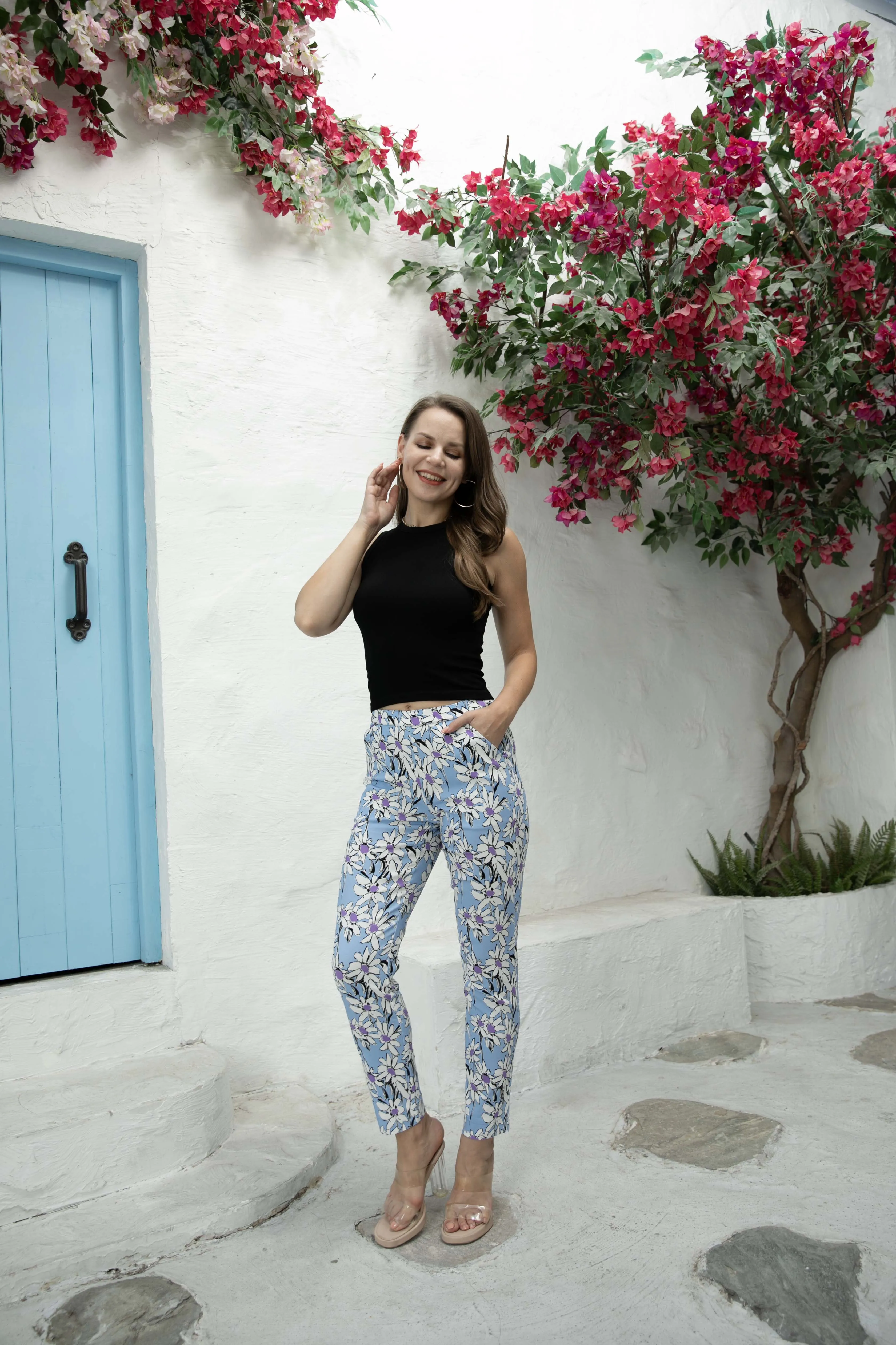 Bamboo Solid Floral Pants