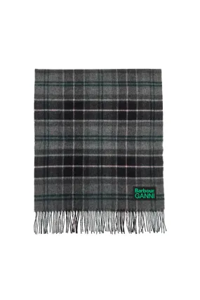 Barbour x Ganni wool checkered scarf for