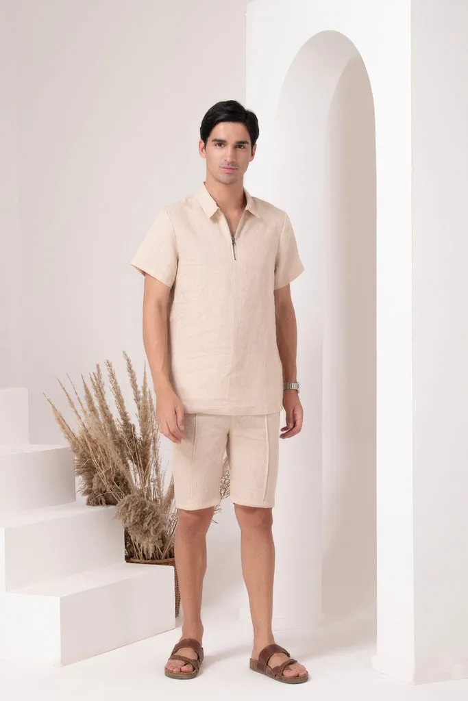 Beige Linen Loungewear