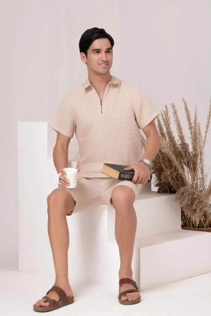 Beige Linen Loungewear