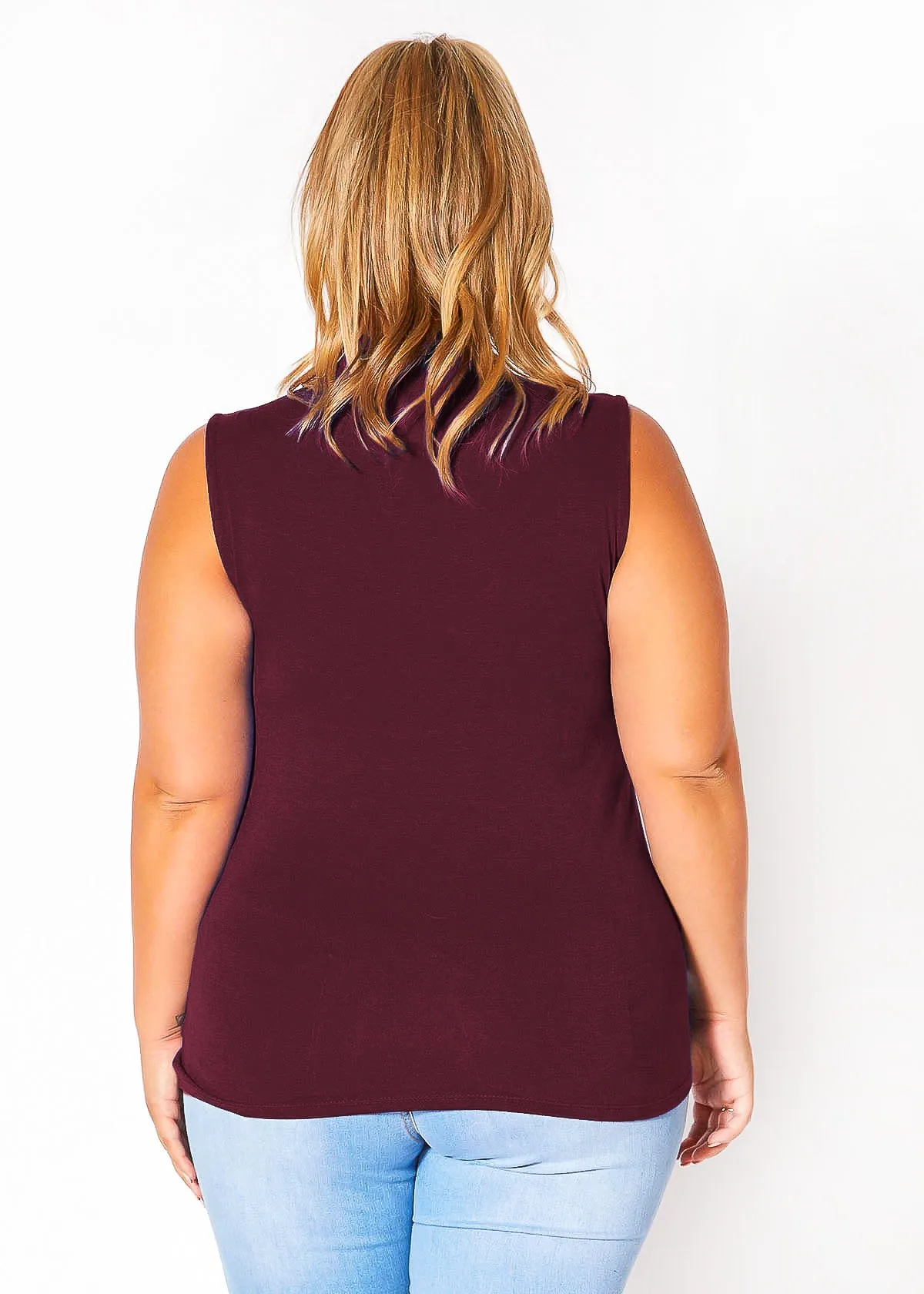 Bellatrix Plus Size Women's Sleeveless Turtle Neck Top