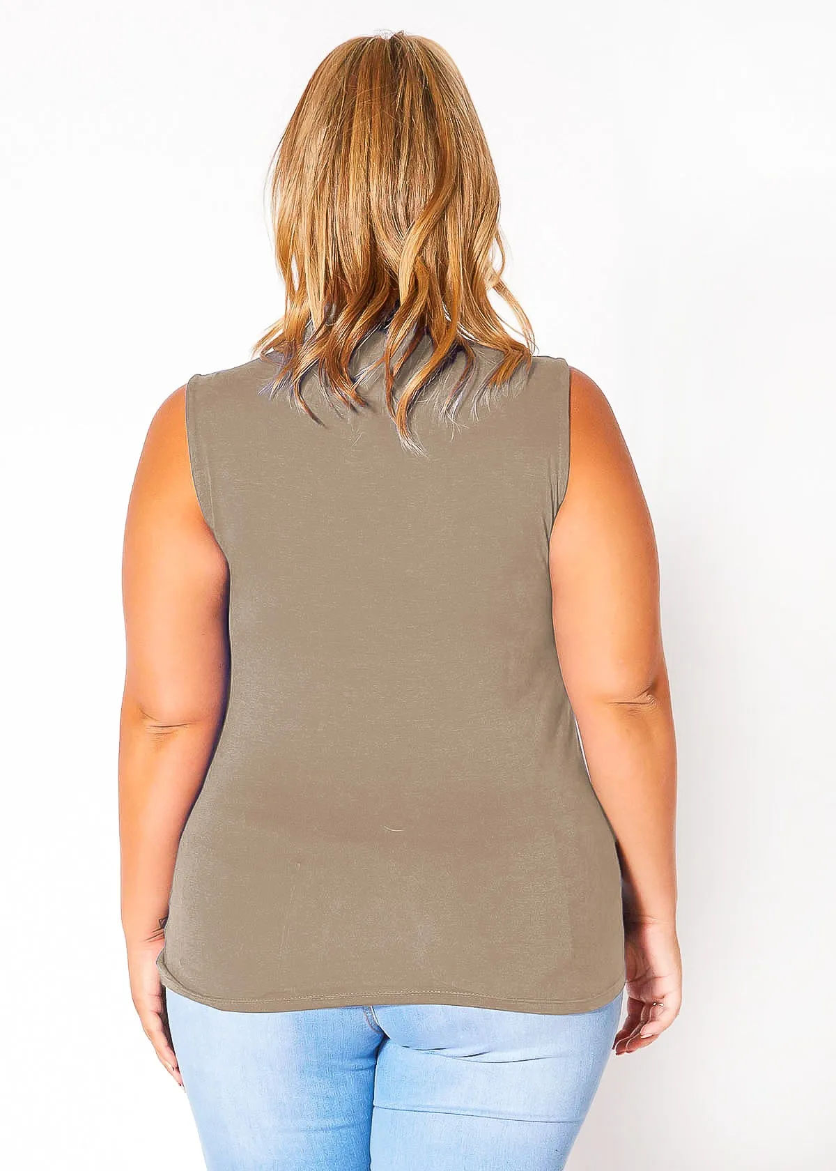 Bellatrix Plus Size Women's Sleeveless Turtle Neck Top