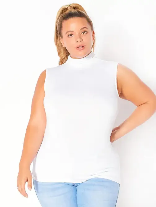 Bellatrix Plus Size Women's Sleeveless Turtle Neck Top