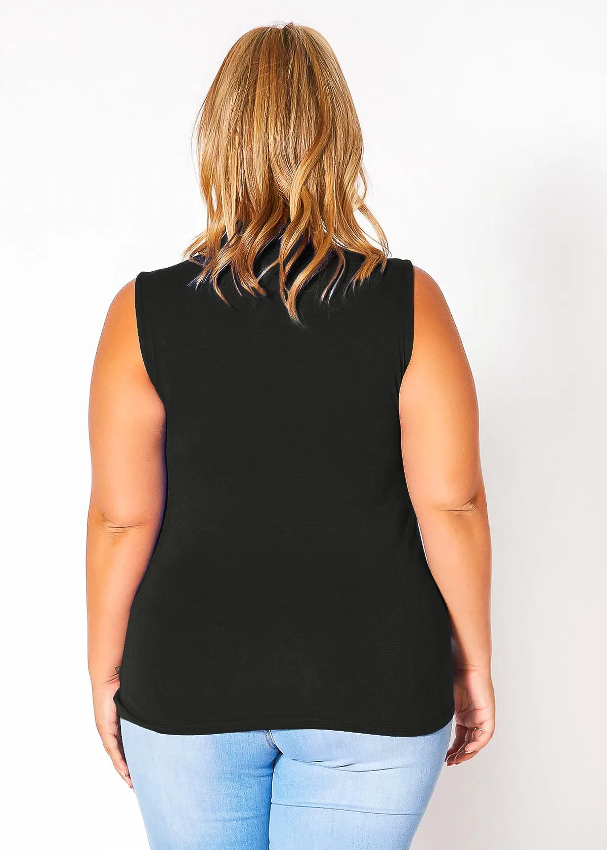 Bellatrix Plus Size Women's Sleeveless Turtle Neck Top