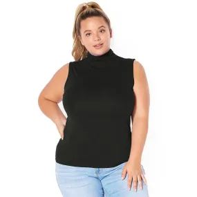 Bellatrix Plus Size Women's Sleeveless Turtle Neck Top