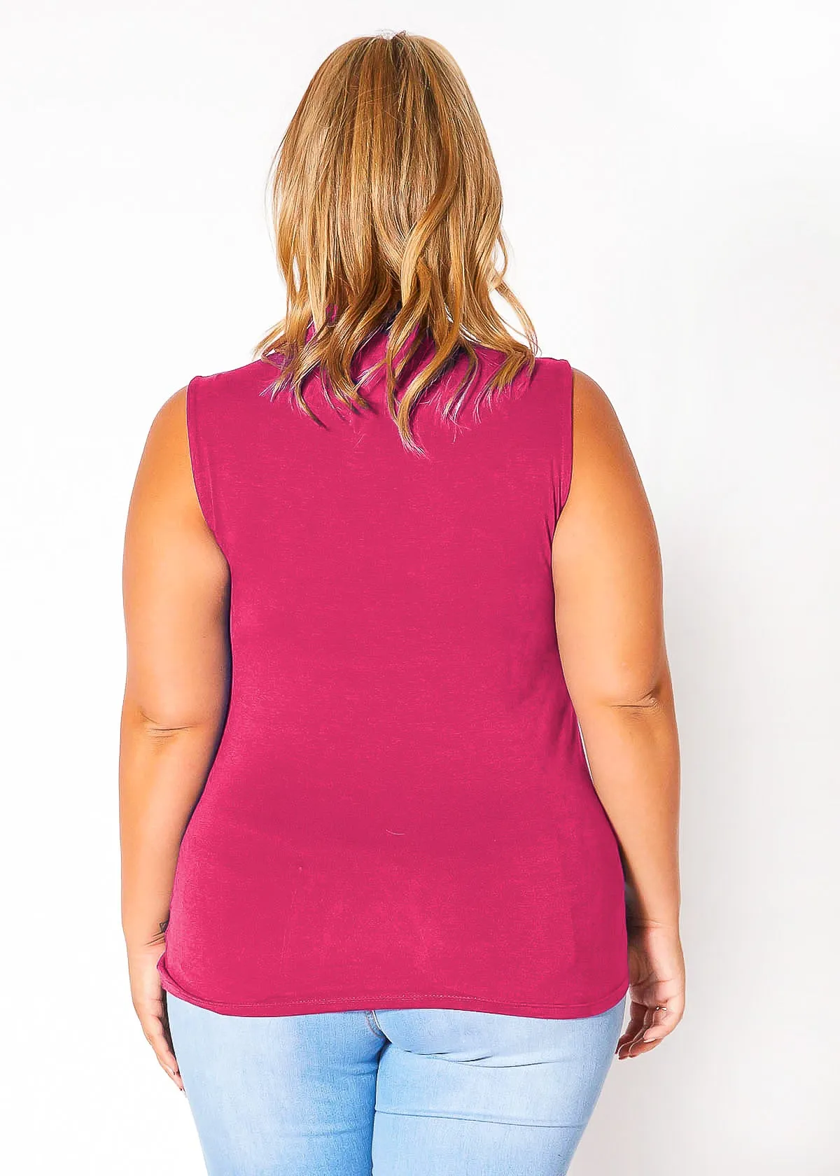 Bellatrix Plus Size Women's Sleeveless Turtle Neck Top