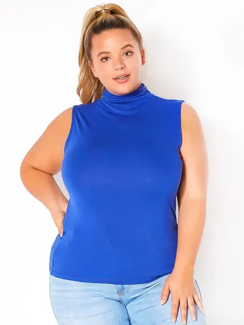 Bellatrix Plus Size Women's Sleeveless Turtle Neck Top