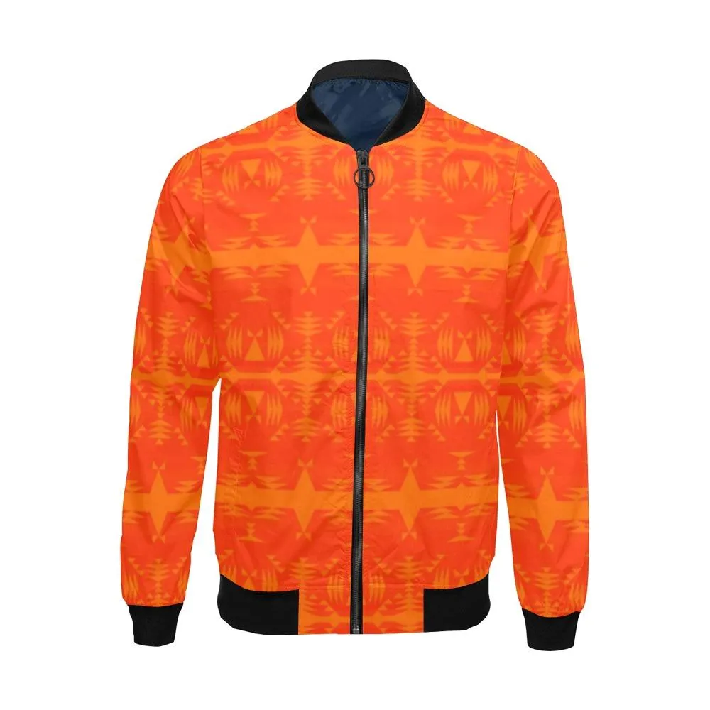 Between the Mountains Orange Bomber Jacket for Men