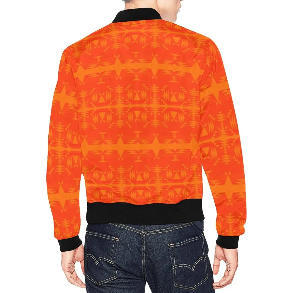 Between the Mountains Orange Bomber Jacket for Men