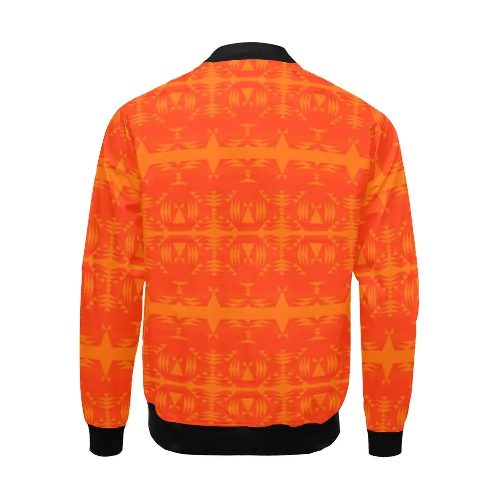 Between the Mountains Orange Bomber Jacket for Men