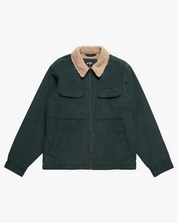 Billabong Barlow Sherpa Cord Jacket-Bottle Green