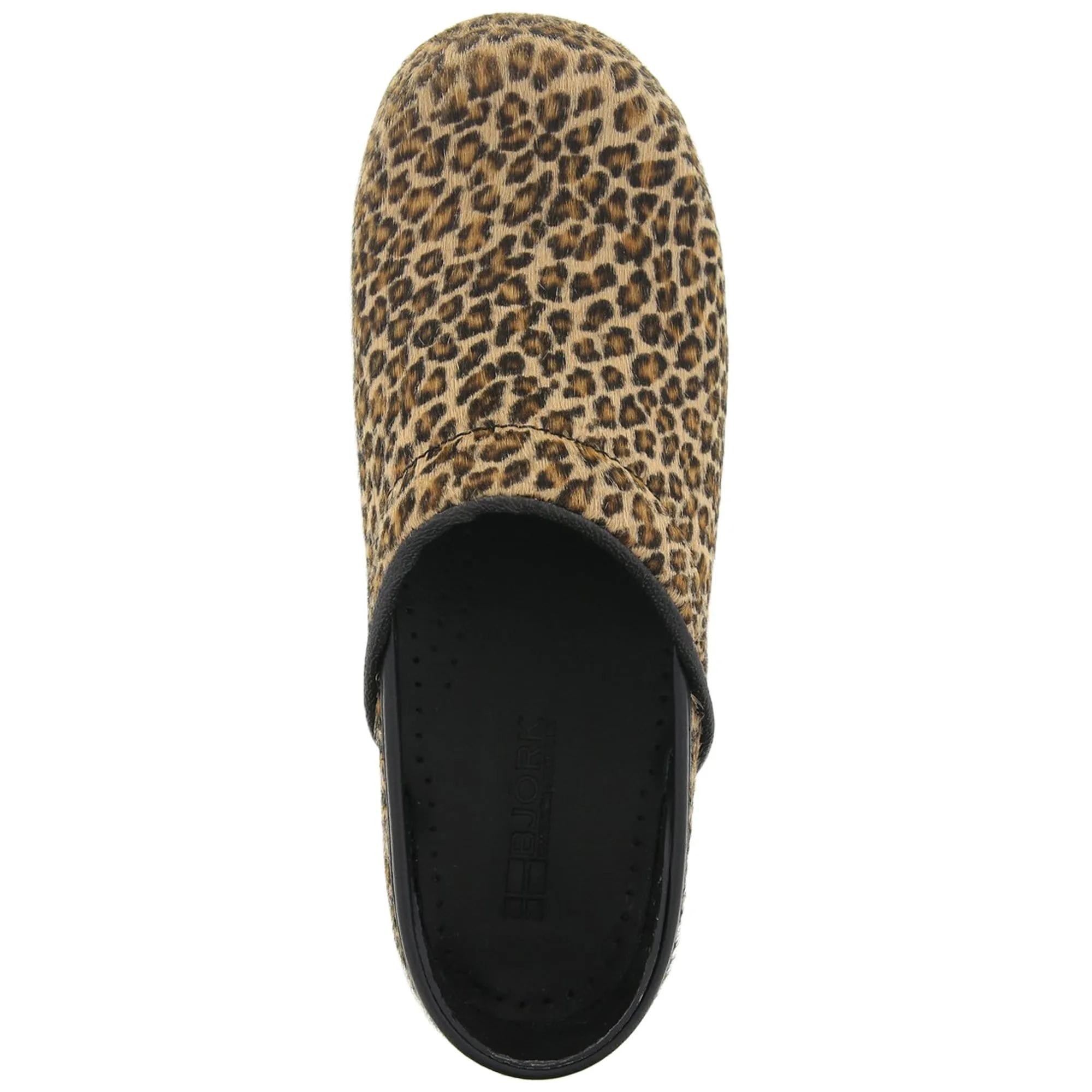 BJORK PROFESSIONAL Safari Collection Leather Clogs in Leopard