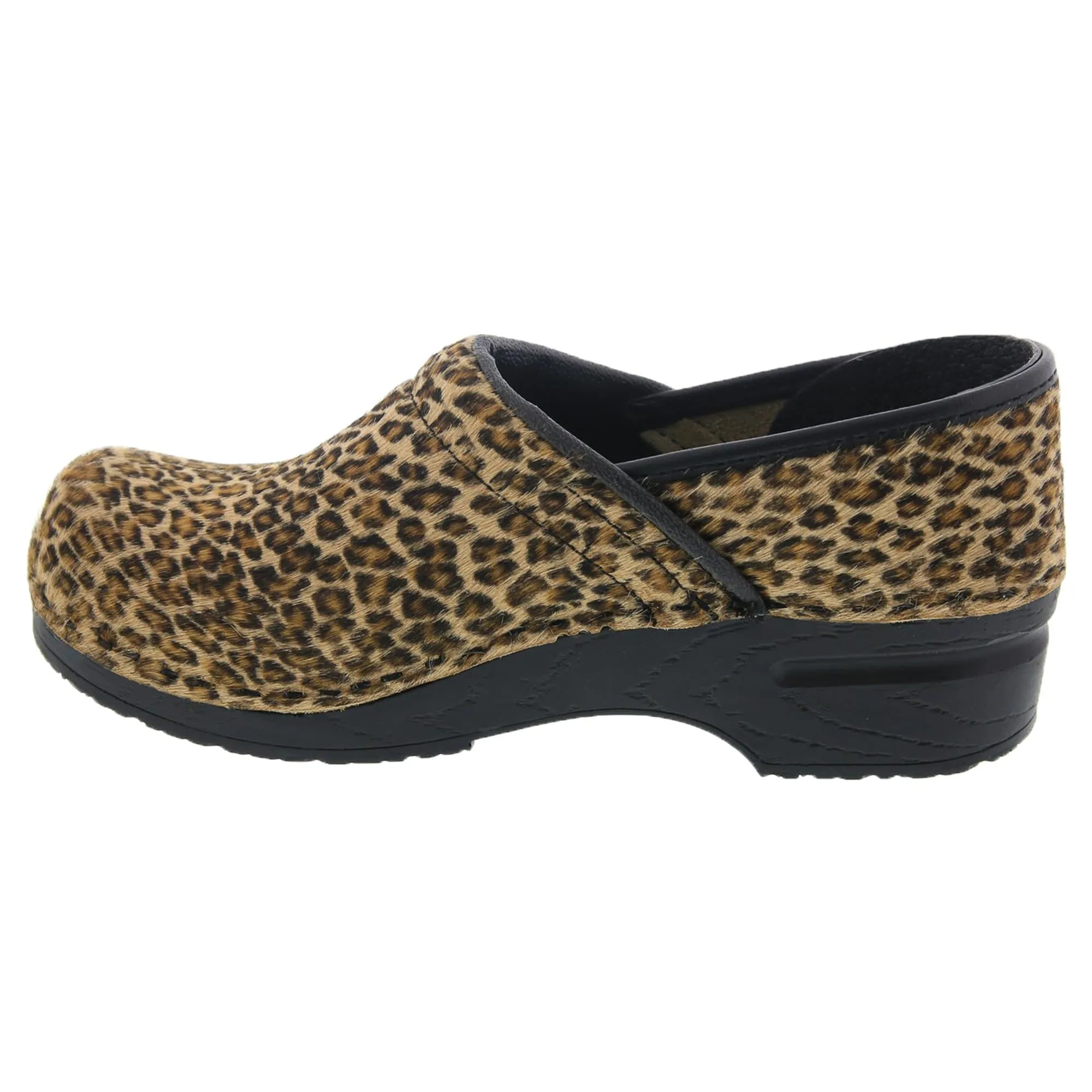 BJORK PROFESSIONAL Safari Collection Leather Clogs in Leopard