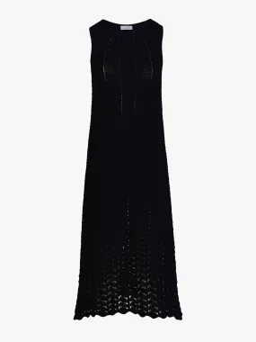 Black knitted maxi dress