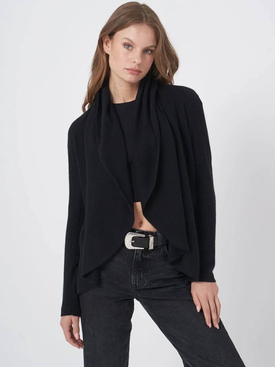 Black Shawl Cashmere Cardigan