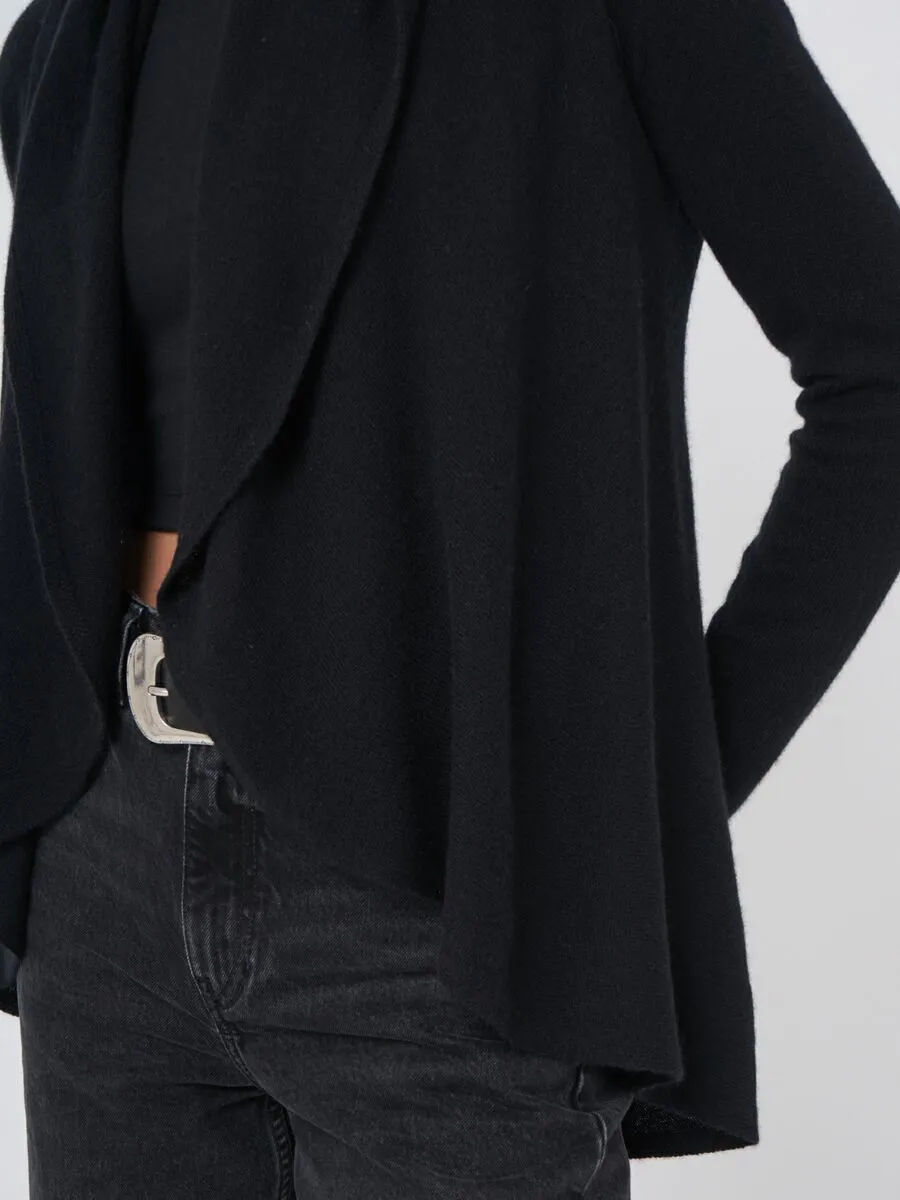 Black Shawl Cashmere Cardigan