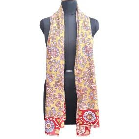 Blossom Cascade Harmony – Limited Edition Hand Painted Cotton Scarf(HS0021)