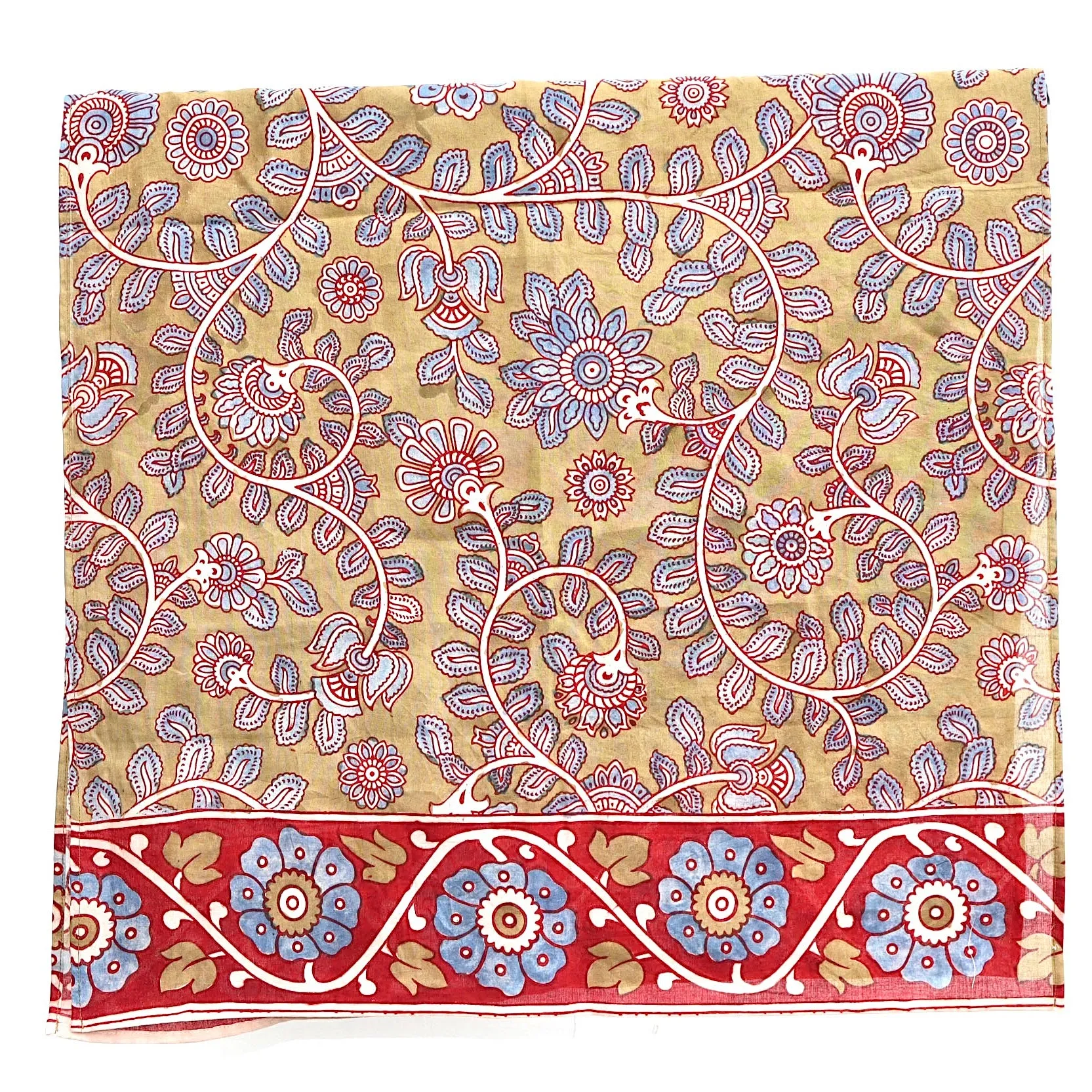 Blossom Cascade Harmony – Limited Edition Hand Painted Cotton Scarf(HS0021)