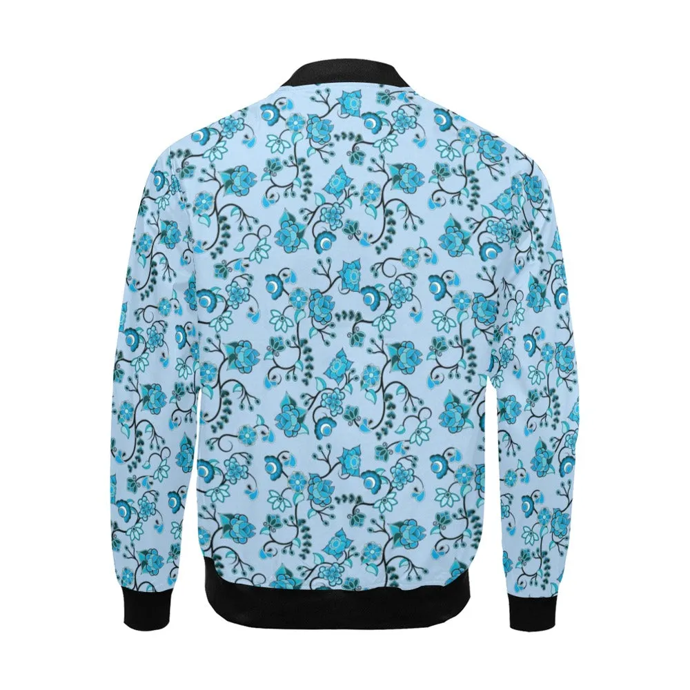 Blue Floral Amour Bomber Jacket for Men