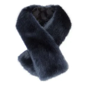 Blue Midnight Faux Fur Tippet Scarf